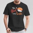 This Girl Lovesushi かわいい フェミニン 食べ物 引用アート Tシャツ 面白い贈り物