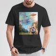 Ufo付き猫セルフィー Tシャツ 面白い贈り物