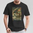 Ukiyo-E Kaiju Gran Ola Arte Monstruo Japonésintage Camiseta unisex Regalos divertidos