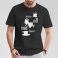 We're All Mad Here 不思議の国のアリスtシャツデザイン Tシャツ 面白い贈り物