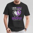 I Wear Purple For My Daughter Epilepsy Awareness Warrior Mom T-Shirt Personalized Gifts
