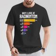 Why I Lose At Badminton 面白い言い訳 シャトルコック バーディー Tシャツ 面白い贈り物