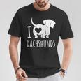 Wiener Dog ダックスフンド 犬 ペット愛好家 I Love Dachshunds Tシャツ 面白い贈り物