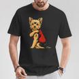 Yorkie Featuring Tattooed Yorkshire Terrier I Love Mom T-Shirt Unique Gifts