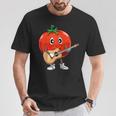 おもしろギタリスト トマト 演奏 ギター ミュージシャン トマト ギター Tシャツ 面白い贈り物