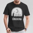 ぞうさん【Paoon パオーン】象（丸耳）シンプル【どうぶつフレンズ】ゆる かわいい 動物 キャラクター Tシャツ 面白い贈り物