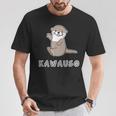 ゆるカワウソさん まるくん『はろー』 コツメカワウソ かわいい キャラクター イラスト Tシャツ 面白い贈り物