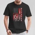アメリカン ピットブル・テリア国旗 面白い犬 お父さん お母さん ギフト Tシャツ 面白い贈り物