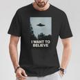 エイリアンufoアパレル「I Want To Believe」 長袖tシャツ Tシャツ 面白い贈り物