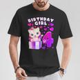 キッズ 4歳の誕生日、4歳の女の子、子猫、番号4 Tシャツ 面白い贈り物