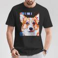 コーギー・ポートレート キュビズム・アート Tシャツ 面白い贈り物