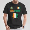 コートジボワール国旗 コートジボワール地図 Tシャツ 面白い贈り物