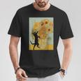 ゴッホ ひまわり 面白い 猫 アート 絵画 Tシャツ 面白い贈り物