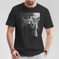 スモーキング 猫 ミーム 大人 ユーモア ノベルティ グラフィック Tシャツ 面白い贈り物