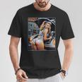 セクシーガールグラフィックtシャツ セクシーなブロンドメカニックピンナップガール Tシャツ 面白い贈り物
