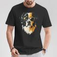 セントバーナード 犬 グラフィック ペット アートワーク セントバーナード Tシャツ 面白い贈り物