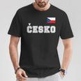 チェコ共和国 胸に Cesko 旗国旗 長袖tシャツ Tシャツ 面白い贈り物