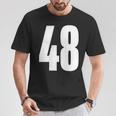 ナンバーフォーティーエイト 48 スポーツチーム制服 誕生日 48 Tシャツ 面白い贈り物