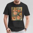 バラの花束 ルノワール 印象派 カラフル絵画 Tシャツ 面白い贈り物