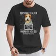 パーソナルストーカー犬ジャックラッセルテリア私はあなたに従います Jack Russell Terrier Dog 長袖tシャツ Tシャツ 面白い贈り物