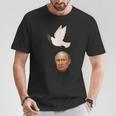 プーチンの頭に平和の鳩の糞、世界は平和を望んでいる Tシャツ 面白い贈り物
