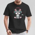 ミュージック・キャッツ ミュージシャンのための音符の衣装 ヘッドフォン猫 Tシャツ 面白い贈り物