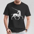 ユニコーン 神話上の生き物 おとぎ話 ファンタジー ヴィンテージ 古い Unicorn Fairy Tale Horse 長袖tシャツ Tシャツ 面白い贈り物