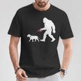 レトロ ビッグフット ウォーキング ブルマスティフ 犬 面白い サスカッチ 長袖tシャツ Tシャツ 面白い贈り物
