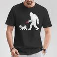レトロ ビッグフット ウォーキング マルチーズ 犬 面白い サスカッチ 長袖tシャツ Tシャツ 面白い贈り物