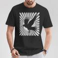 レトロなカラスの美学 日本の旭日旗 黒カラス Tシャツ 面白い贈り物