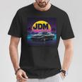 ヴェイパーウェーブ レトロ サンセット Jdm レジェンドカー 日本国内市場 長袖tシャツ Tシャツ 面白い贈り物