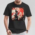 侍 日本のレトロアート 武士道 ヴィンテージ戦士 Tシャツ 面白い贈り物