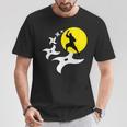 忍者訓練道場tシャツ 黒手裏剣ライトtシャツ Tシャツ 面白い贈り物