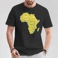 手描きアフリカ地図tシャツ 国名付き Tシャツ 面白い贈り物