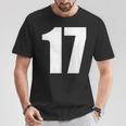 数字 セブンティーン数字 17 プレーンホワイト数字 Tシャツ 面白い贈り物