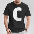 文字c 大文字 アルファベット モノグラム イニシャル Tシャツ 面白い贈り物