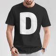 文字d 大文字 アルファベット モノグラム イニシャル Tシャツ 面白い贈り物