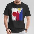 日本 フィリピン ハーフフラッグ 日本 フィリピン ジャージ Tシャツ 面白い贈り物