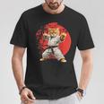 猫 空手 柔道 日本 日没 面白い 空手 猫 Tシャツ 面白い贈り物