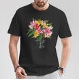 美しいユリの春の花 フローラルプリント ガーデニング Tシャツ 面白い贈り物