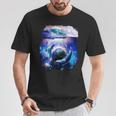 銀河 イルカ 宇宙 地球 海 Tシャツ 面白い贈り物