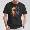 面白いオウムロボット動物愛好家サイボーグオウムロボット Robot Parrot Lover Cyborg Ai Tシャツ 面白い贈り物