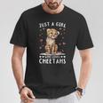 面白いチーターアニマル。チーターが大好きな女の子だけ。 Tシャツ 面白い贈り物