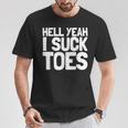 面白い足フェチ つま先を吸う ジョーク 地獄 Yeah Iuck Toes Tシャツ 面白い贈り物