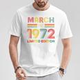 1972年3月日 誕生日 限定版 54歳 54歳 Tシャツ 面白い贈り物