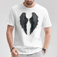 Alas De Ángel Negras En La Parte Camiseta unisex Regalos divertidos