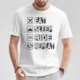 Eatleep Ride Repeat オートバイ バイク モーターサイクリスト 格言 Tシャツ 面白い贈り物