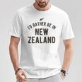 I'd Rather Be In New Zealand Nz Fern Kiwi ギフト Tシャツ 面白い贈り物