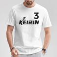 Keirin レッド ナンバー3 レッド ナンバー3 レーシング Tシャツ 面白い贈り物