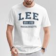Lee Massachusetts Ma ビンテージスポーツデザイン ネイビー 長袖tシャツ Tシャツ 面白い贈り物